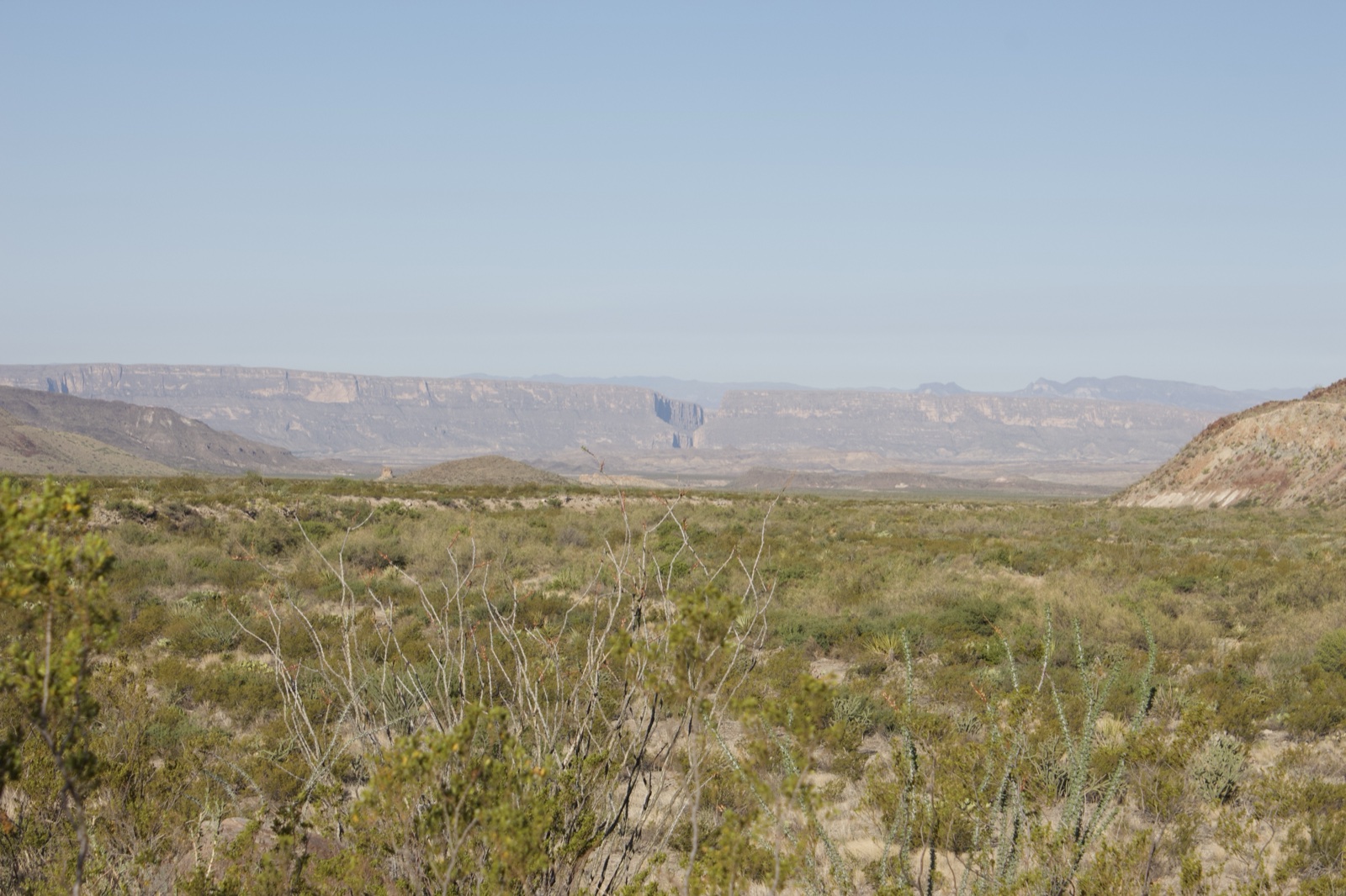 Desert Valley With Distant Mountains