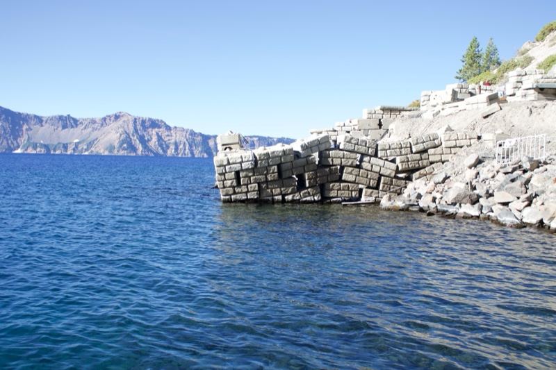 Lake Shore Rocky Outcrop Mountains