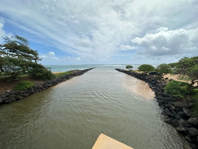 Coastal Channel Between Rock Jetties