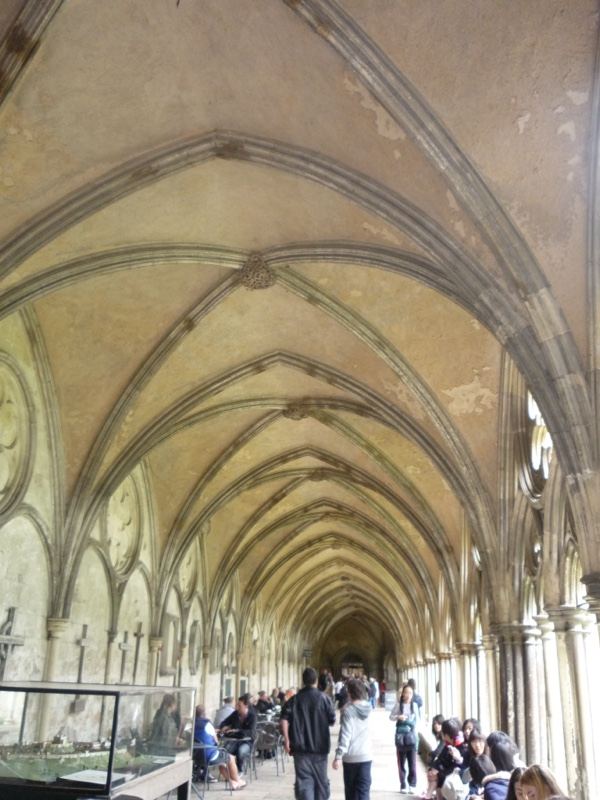 Gothic Cloister Arcade with Visitors