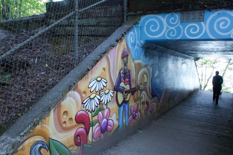 Colorful Mural Underpass Tunnel
