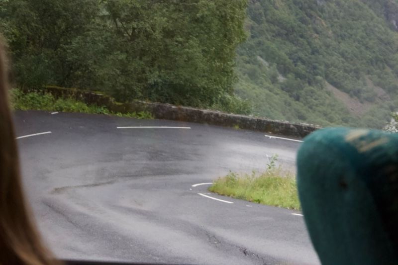 Winding Wet Mountain Road View
