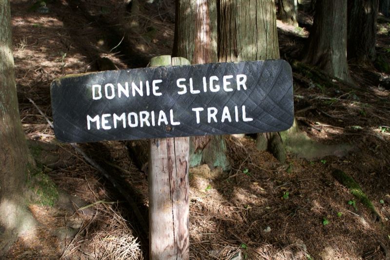 Bonnie Sliger Memorial Trail Sign