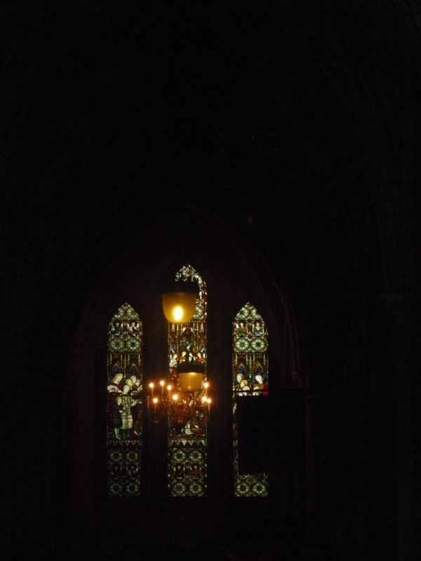 Gothic Church Interior Stained Glass Light