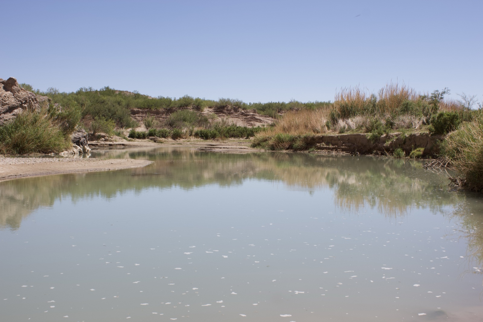 Arid River Bend Reflection Desert
