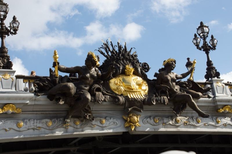 Ornate Bridge Sculpture Under Blue Sky