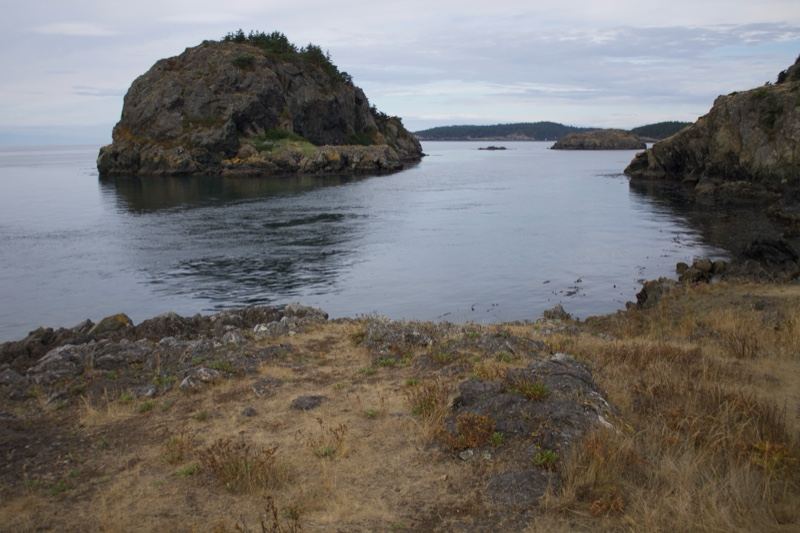 Rocky Islet in Coastal Inlet