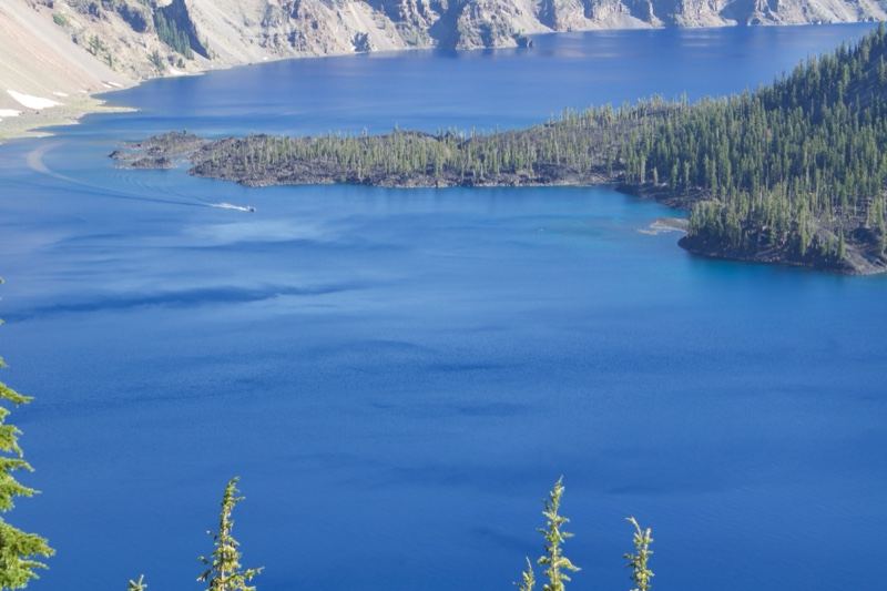Crater Lake Blue Waters with Island