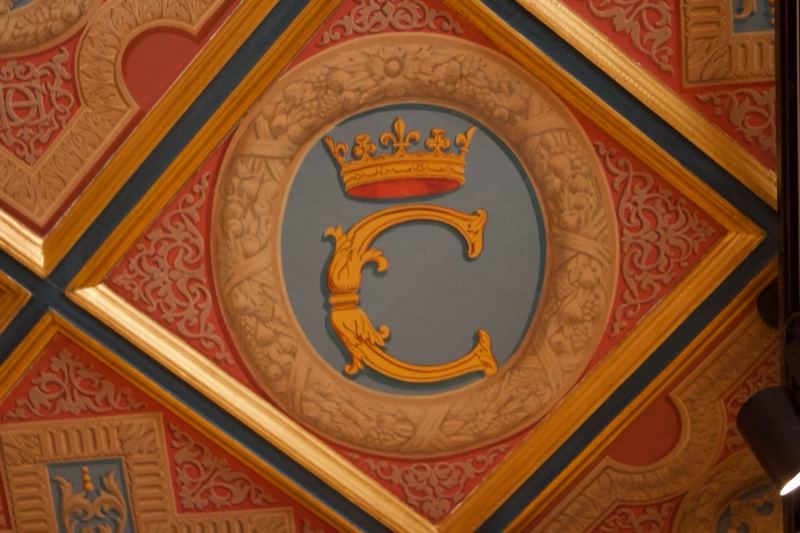 Ornate Ceiling Medallion With Crowned C