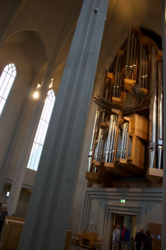 Pipe Organ Inside Church Interior