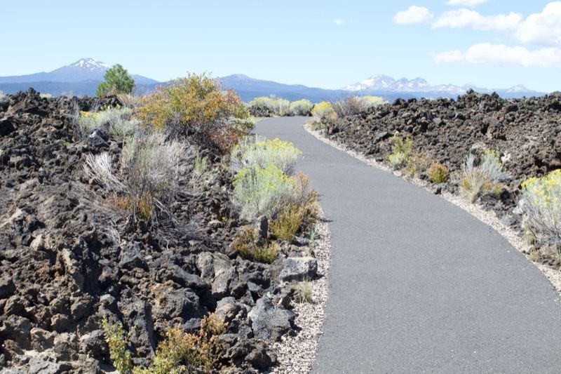 Volcanic Trail Through Lava Field
