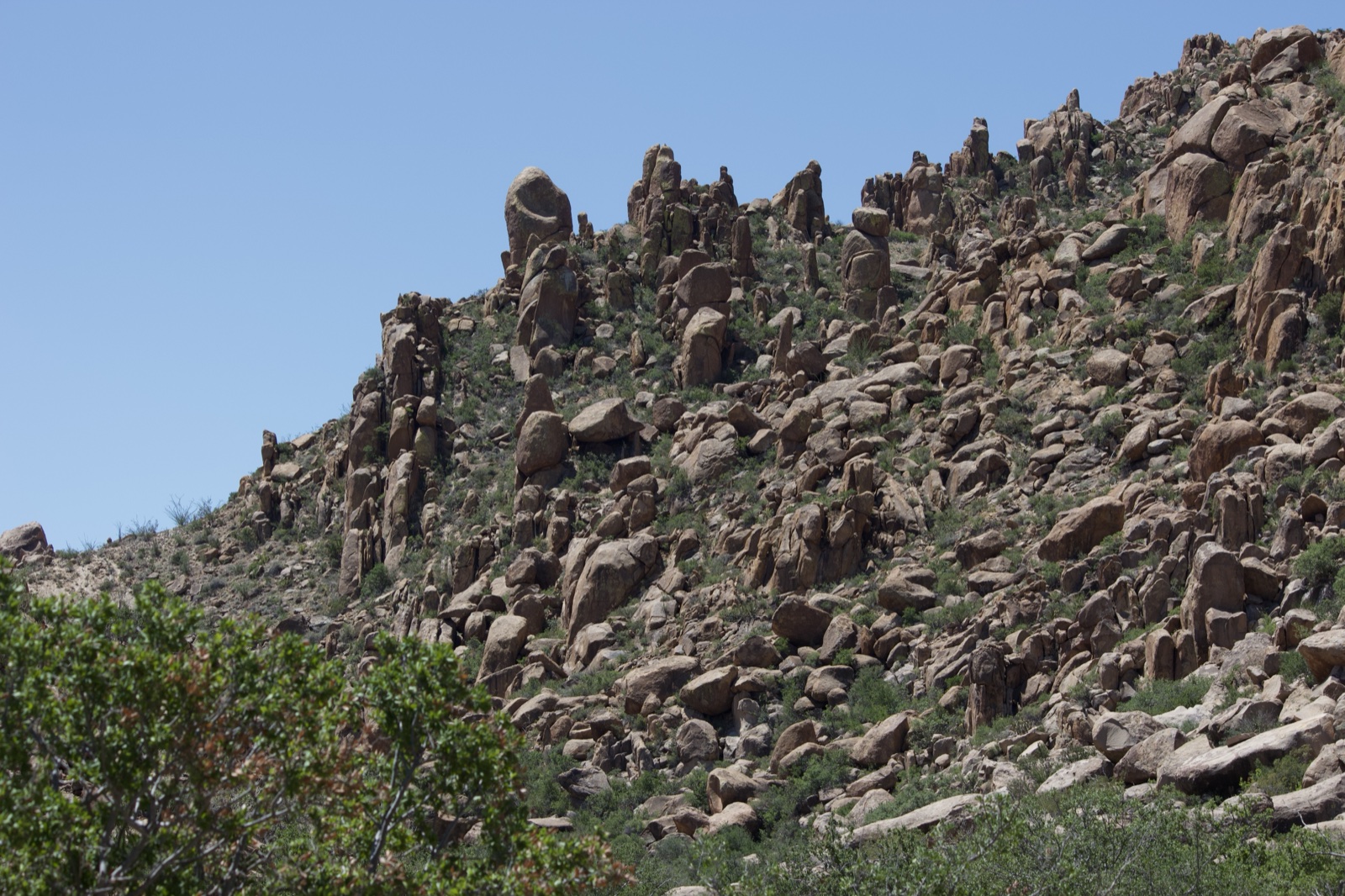 Rocky Desert Hillside Under Clear Sky
