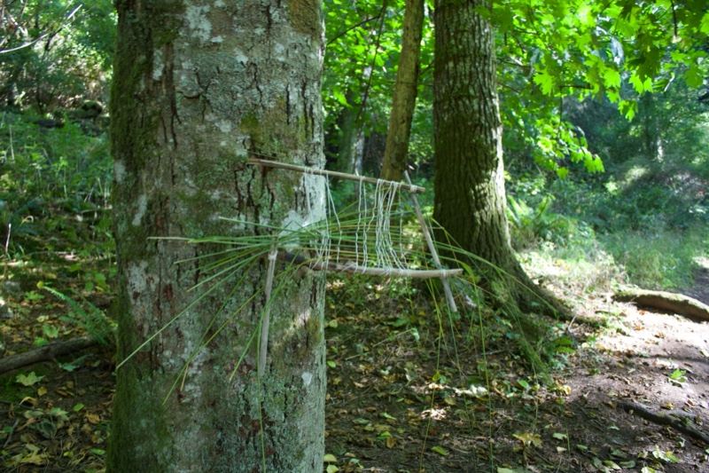 Tree Trunk With Twig Woven Decoration