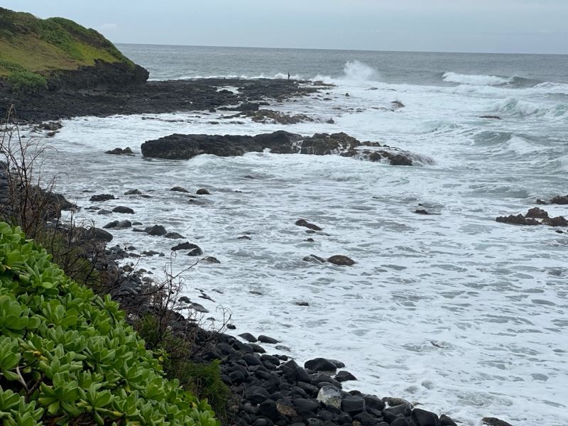 Waves Crashing on Rocky Coastline