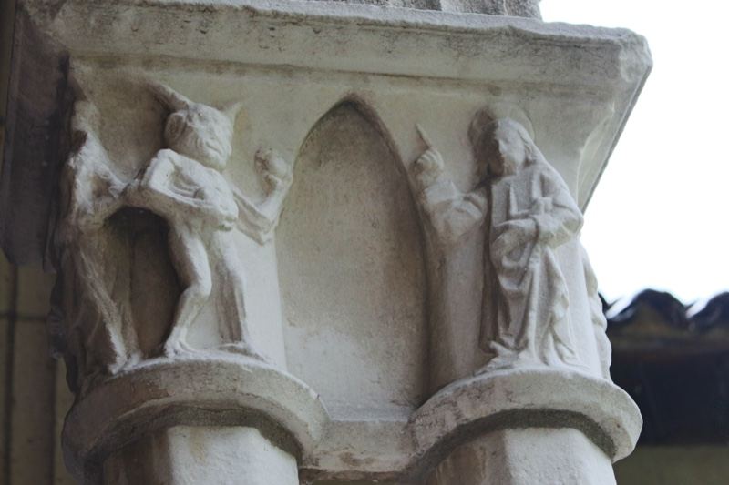 Gothic Stone Column Capital Carvings