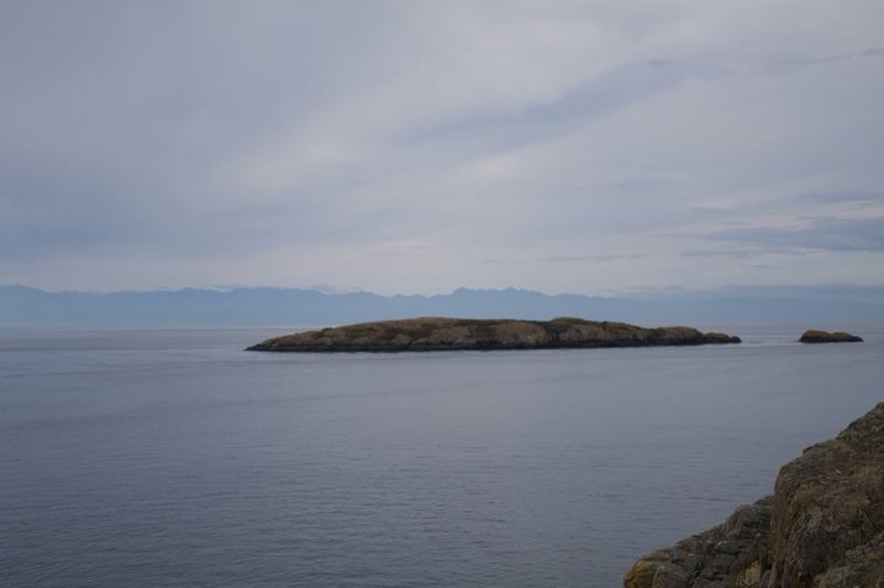 Remote Island in Overcast Sea