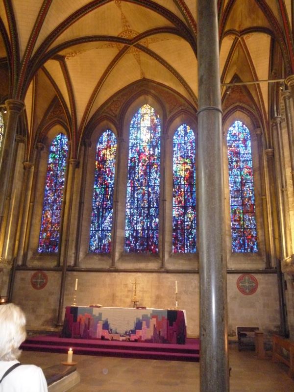 Gothic Cathedral Interior Stained Glass Altar