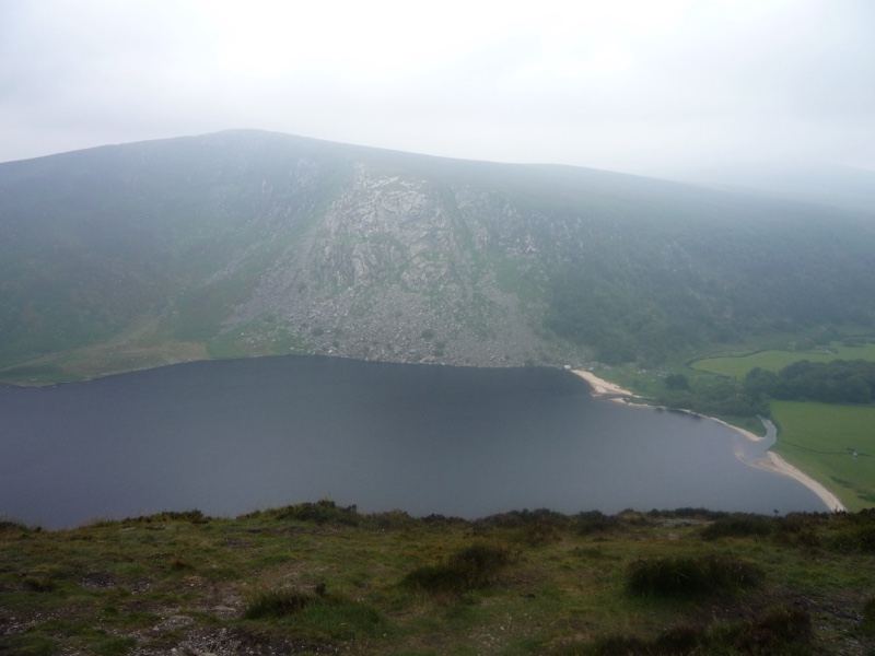 Lough in Misty Wicklow Mountains