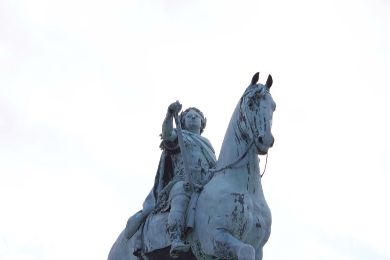 Equestrian Bronze Statue Against Sky