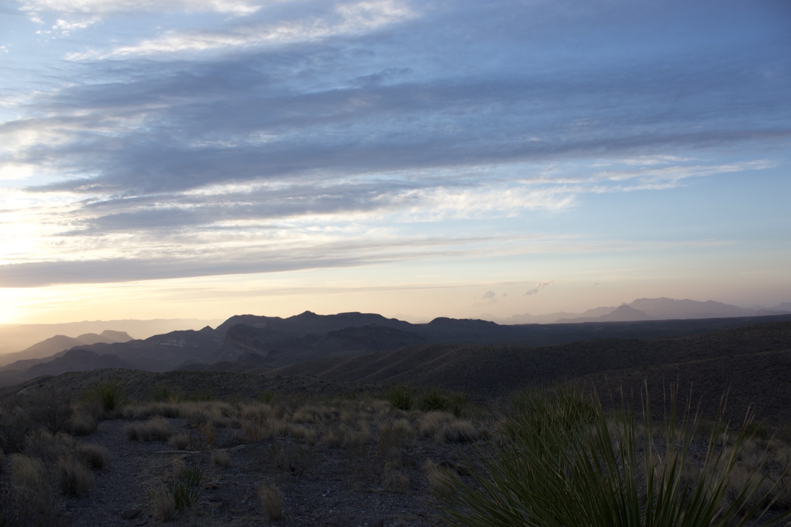 Desert mountain sunrise landscape
