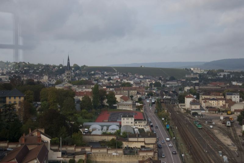 Aerial View of Town with Railway