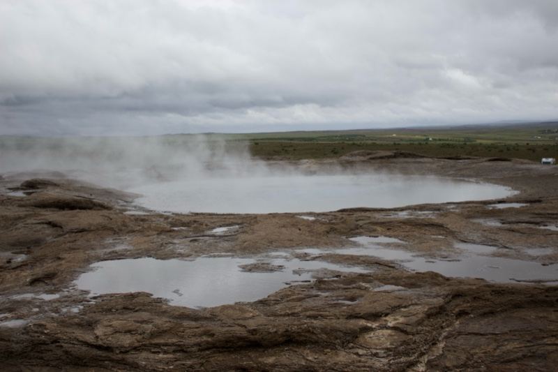 Geothermal Pools Under Overcast Sky