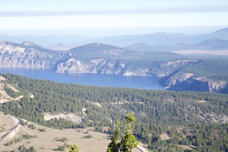 Mountain Lake Vista Over Forested Caldera