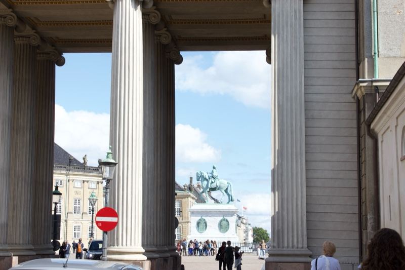 View Through Classical Colonnade Arch