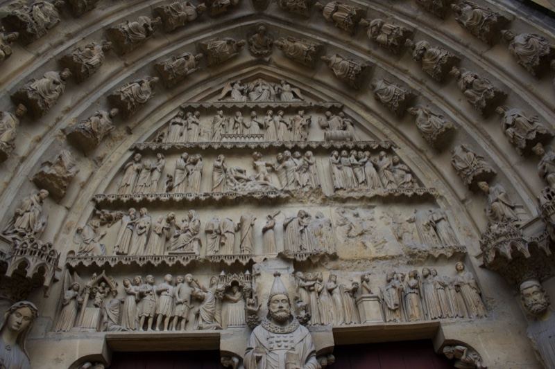 Gothic cathedral portal tympanum sculptures