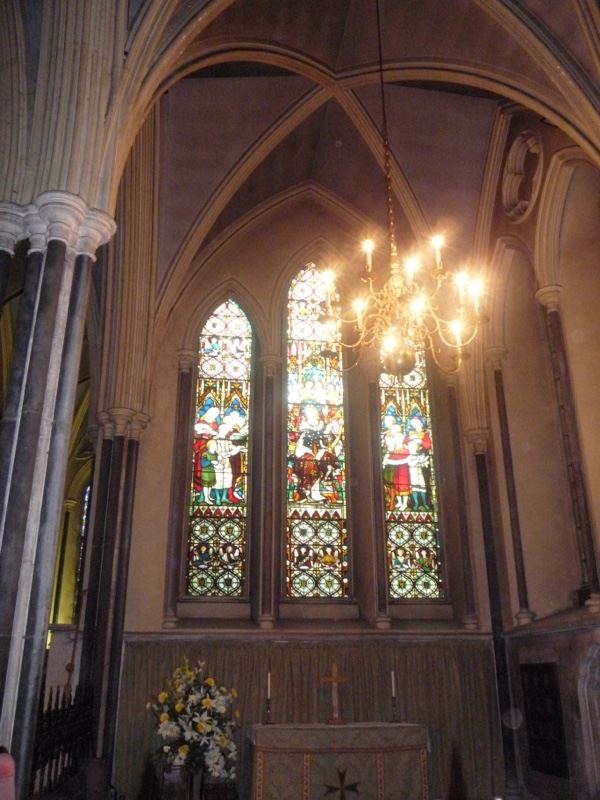 Gothic Church Interior Stained Glass