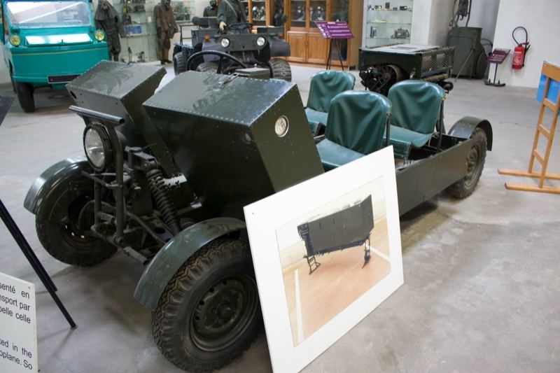 Vintage military three-wheeled vehicle museum