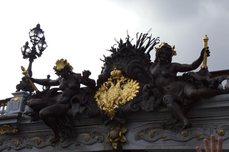 Ornate Bridge Sculpture with Allegorical Figures