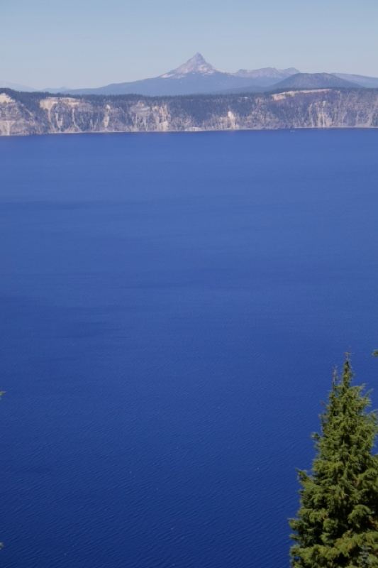 Crater Lake Blue Vista with Distant Peak