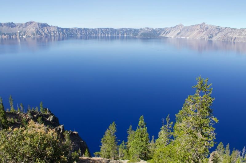Crater Lake Deep Blue Caldera View