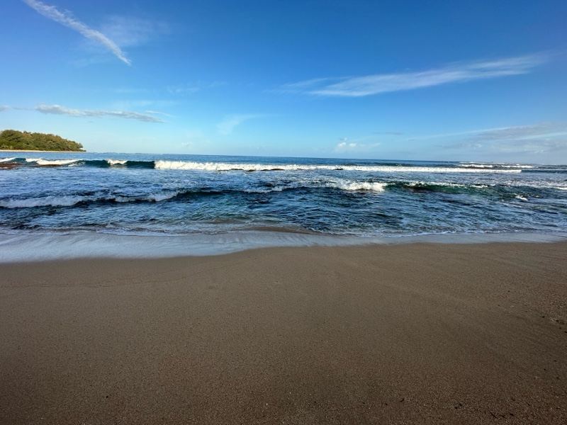 Sandy Beach With Ocean Waves