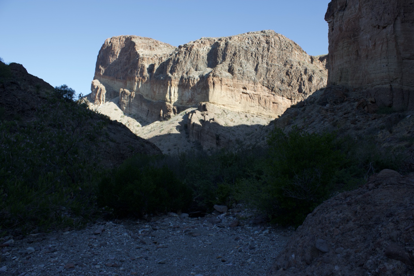 Desert Canyon Rocky Cliffs Under Clear Sky