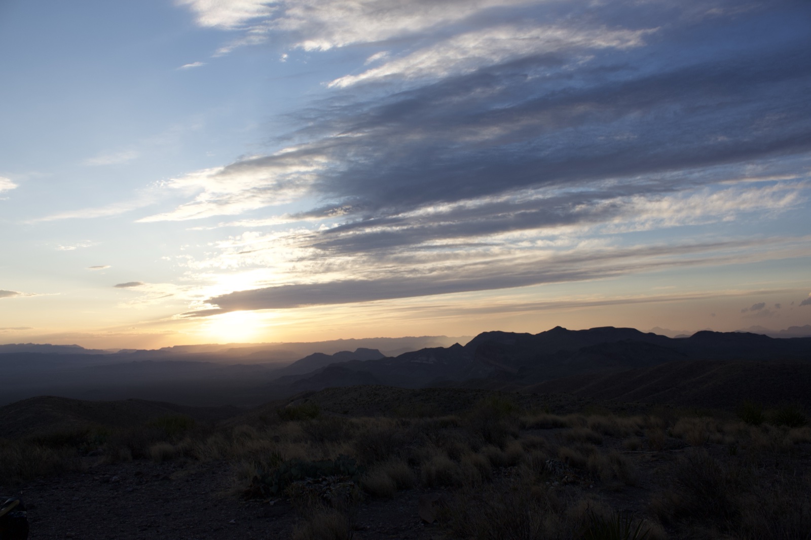 Desert Mountain Sunset Silhouette