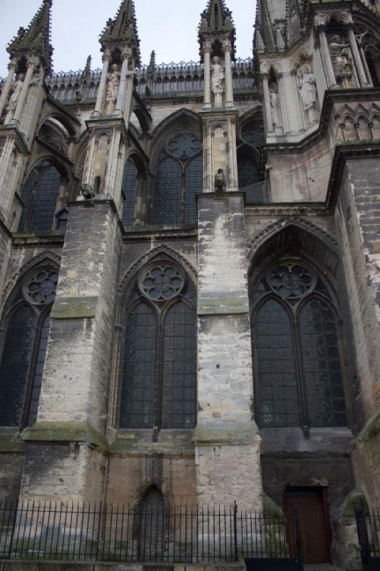 Gothic Cathedral Facade Stone Windows