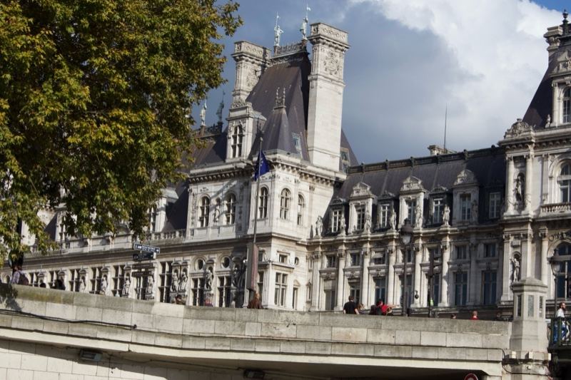 Paris City Hall Facade View
