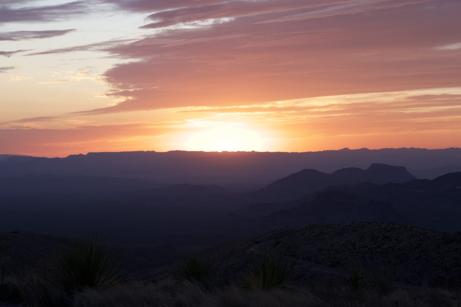 Desert Mountain Sunset Silhouette