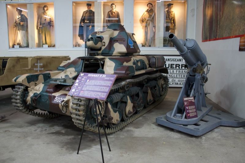 Camouflaged Tank in Museum Exhibit