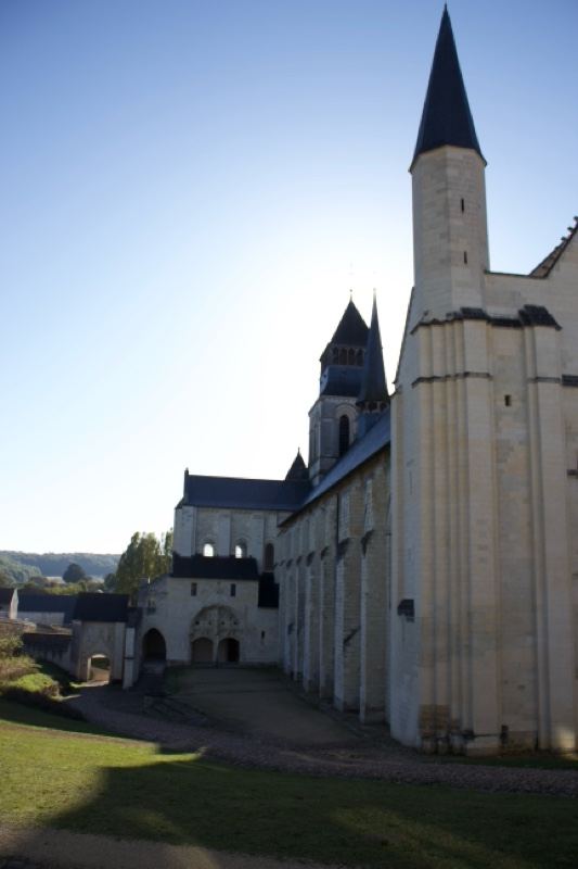 Romanesque Abbey with Tall Spire