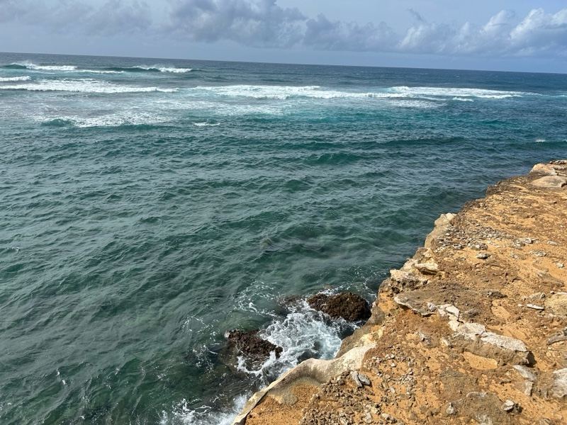 Ocean Waves Crashing Against Rocky Cliff