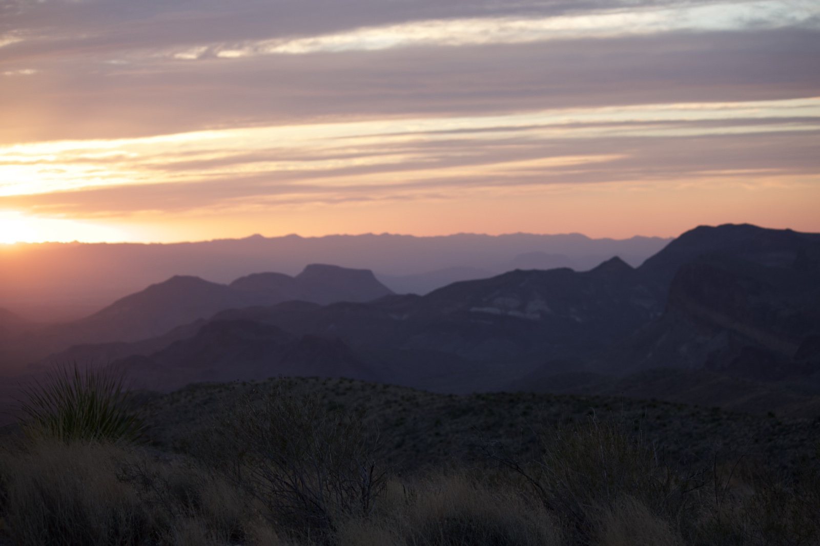 Desert Mountain Sunset Silhouette