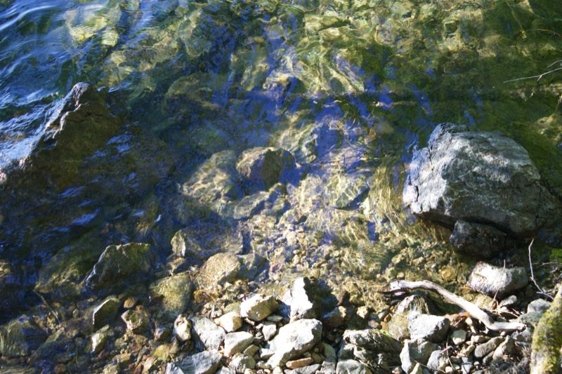 Shallow River Water Over Rocks