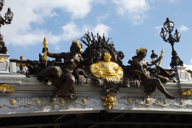 Ornate Bridge Sculpture Under Blue Sky