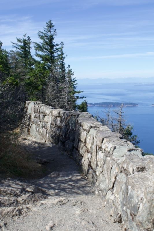 Stone Wall Overlooking Ocean Vista