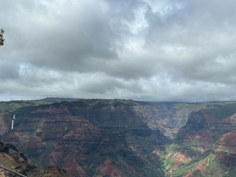Waimea Canyon Overlook Cloudy Sky