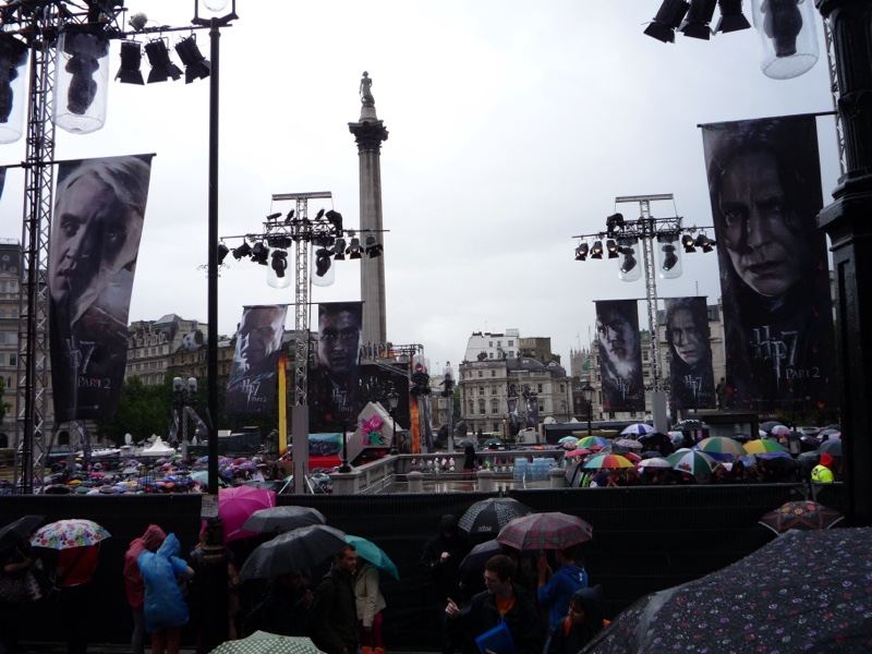Trafalgar Square Outdoor Event Under Rain