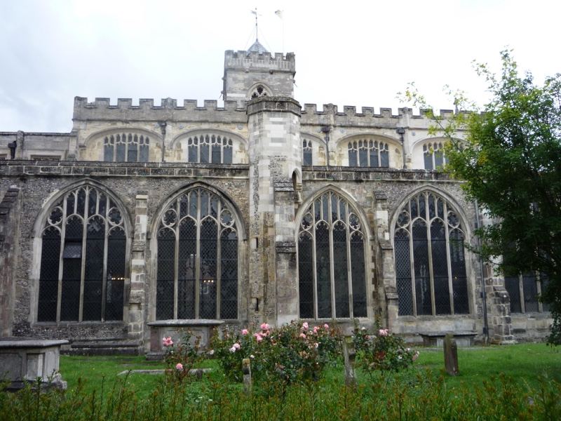 Gothic Church Exterior with Arched Windows